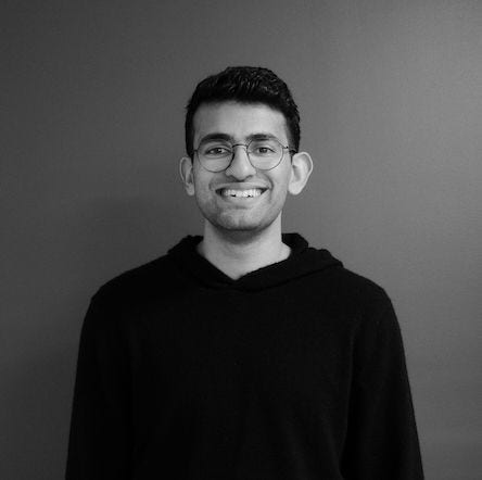Tejas Manohar's headshot, greyscale